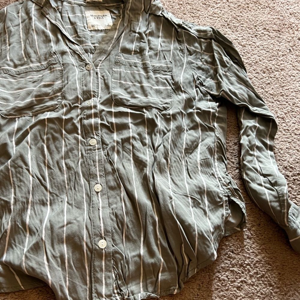 Abercrombie Small Button Down Striped - image 6